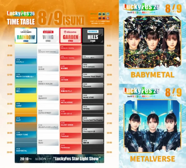 BABYMETAL＆METALVERSE出演「LuckyFes'26」
